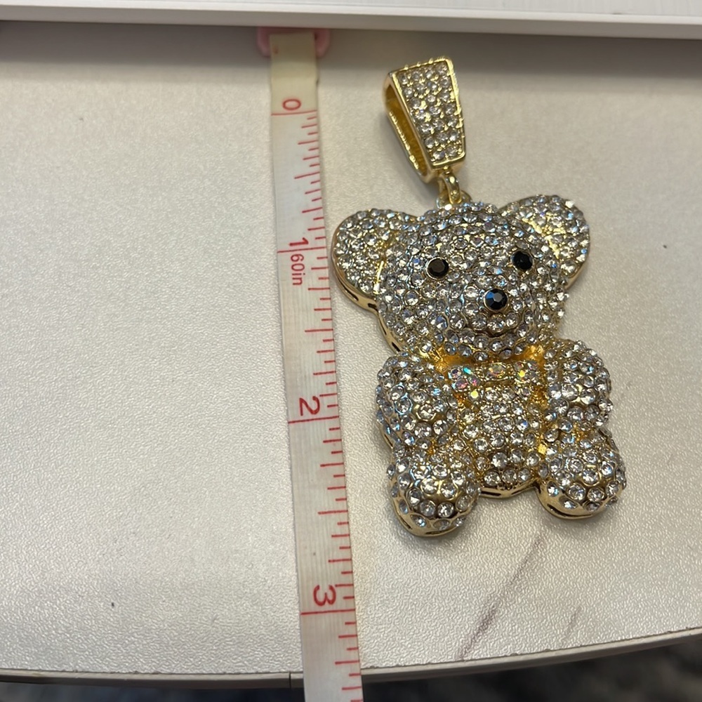 14K Gold Plated Bling Bling Bear Charm - Picture 14 of 14